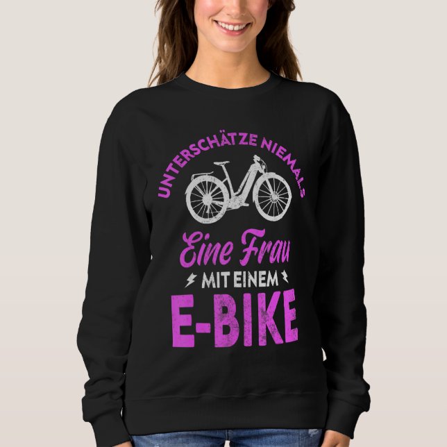 Sudadera Nunca subestimes a una mujer con una bicicleta ele (Anverso)