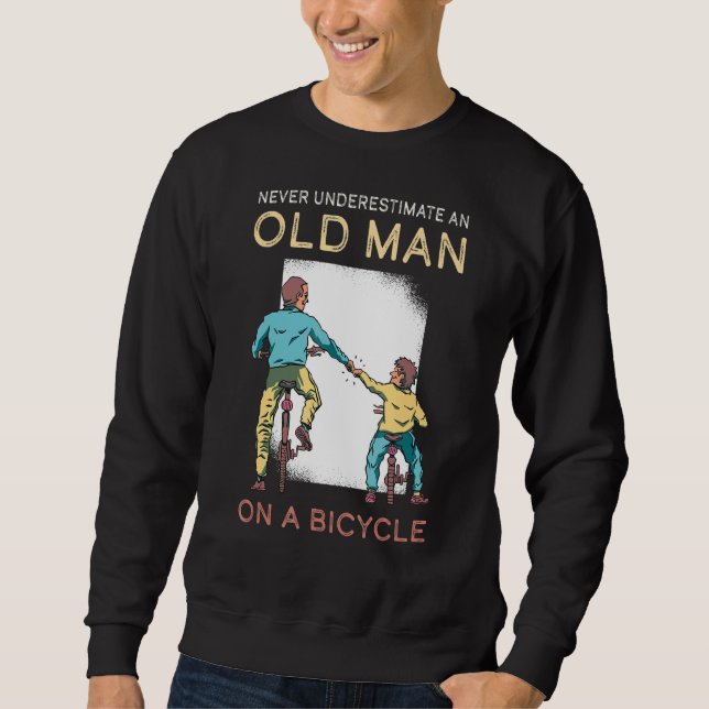 Sudadera Nunca subestimes la bicicleta de montaña del viejo (Anverso)