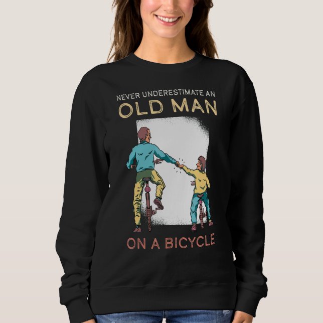 Sudadera Nunca subestimes la bicicleta de montaña del viejo (Anverso)