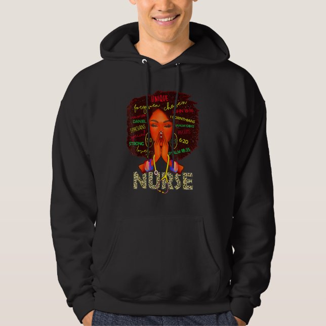 Sudadera Nurse Black Woman Magic Afro Melanin Queen Black H (Anverso)