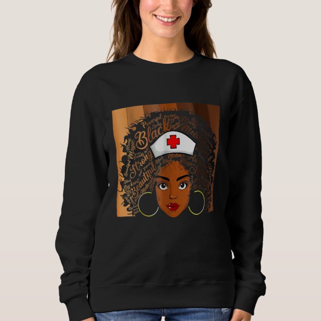 Sudadera Nurse Black Women Black History Month Afro African (Anverso)