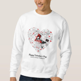 Sudadera Nurse Engineer Teacher Professional Valentine Hear