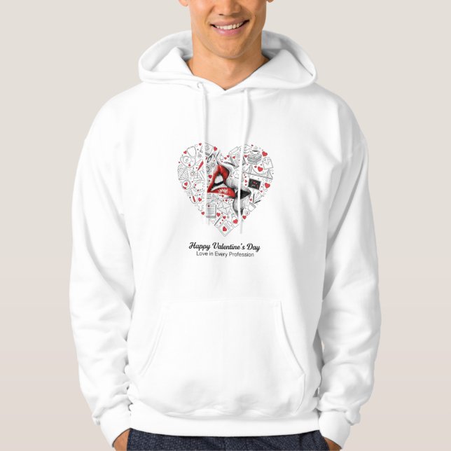 Sudadera Nurse Engineer Teacher Professional Valentine Hear (Anverso)