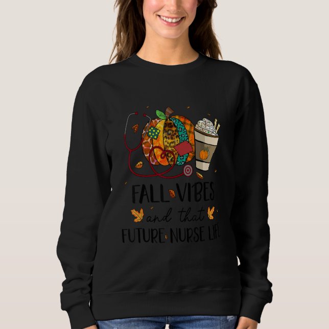 Sudadera Nurse Leopard Pumpkin Fall Vibes And That Future N (Anverso)