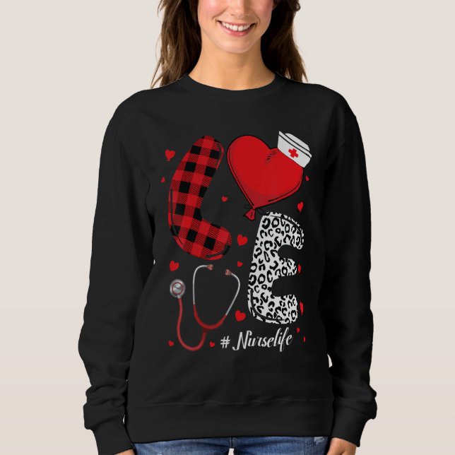Sudadera Nurse Love Lettering - living that nurselife Plaid (Anverso)