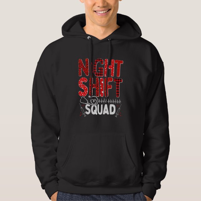 Sudadera Nurse Night Shift Squad Nursing Appreciation RN CN (Anverso)