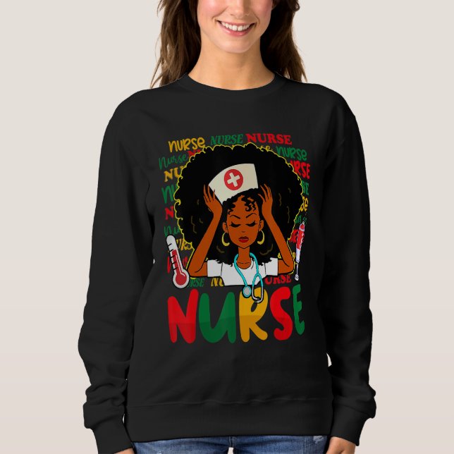 Sudadera Nurse Nursing Black History Month RN Black Nurse L (Anverso)