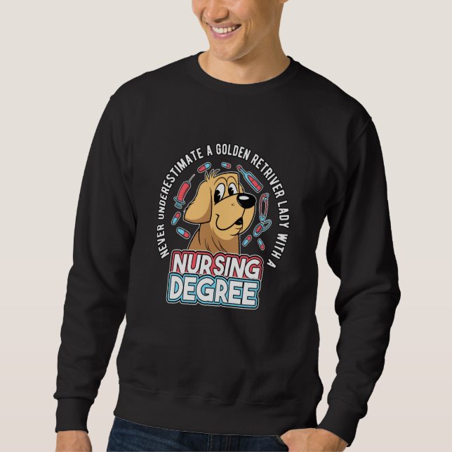 Sudadera Nurse Nursing Nurses Golden Retriver Lady Nursing  (Anverso)