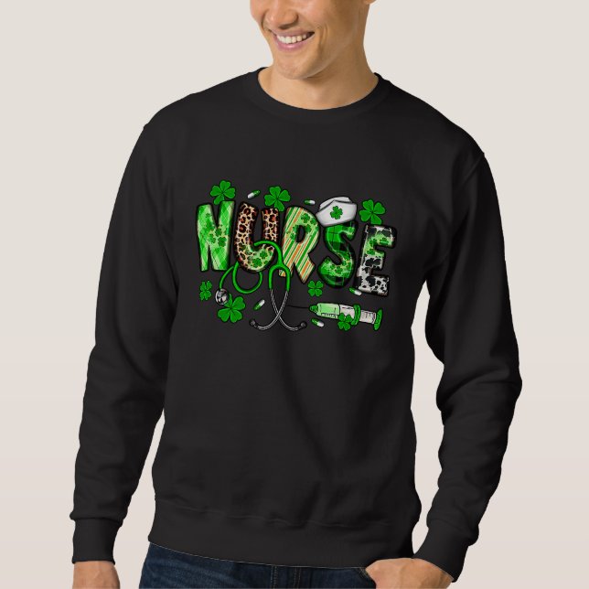 Sudadera Nurse St Patrick's Day Nurse Nurse Lucky (Anverso)