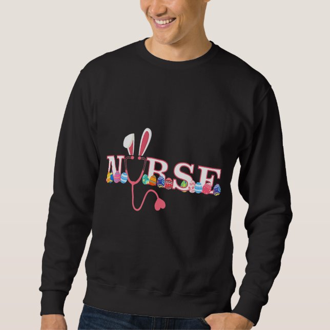 Sudadera Nurselife Stethoscope Scrub Easter Day Cute Bunny (Anverso)