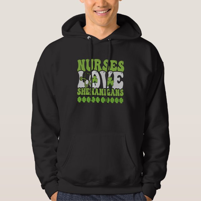 Sudadera Nurses Love Shenanigans Cute  Nurse St Patricks Da (Anverso)