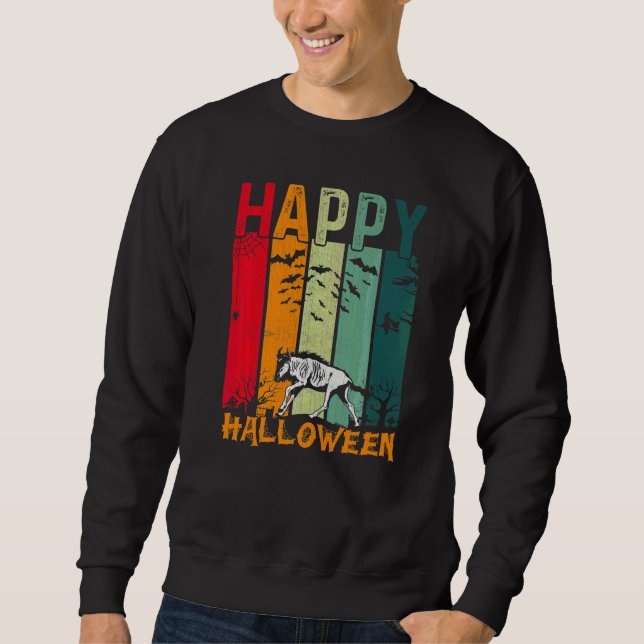 Sudadera Ñus  Chicas Chicos Retro Cena de Halloween Fiesta (Anverso)