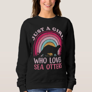 Sudadera Nutria de mar vintage retro Solo una chica que ama