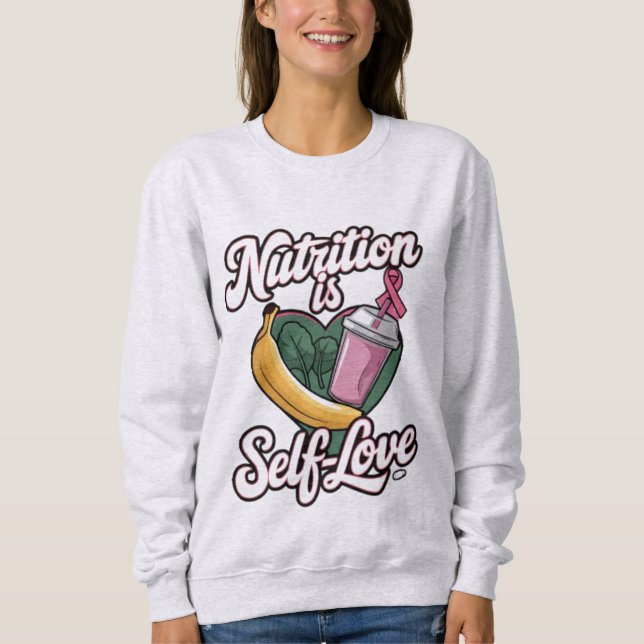 Sudadera "Nutrición es amor propio" Manga larga Premium Uni (Anverso)
