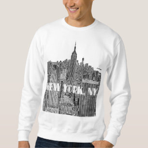 Sudadera NYC Etched Look Skyline desde arriba