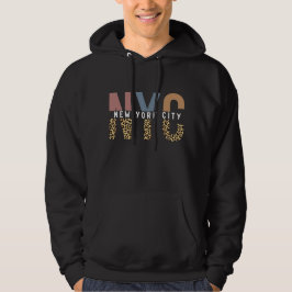 Sudadera NYC New York City Cheetah print Typography