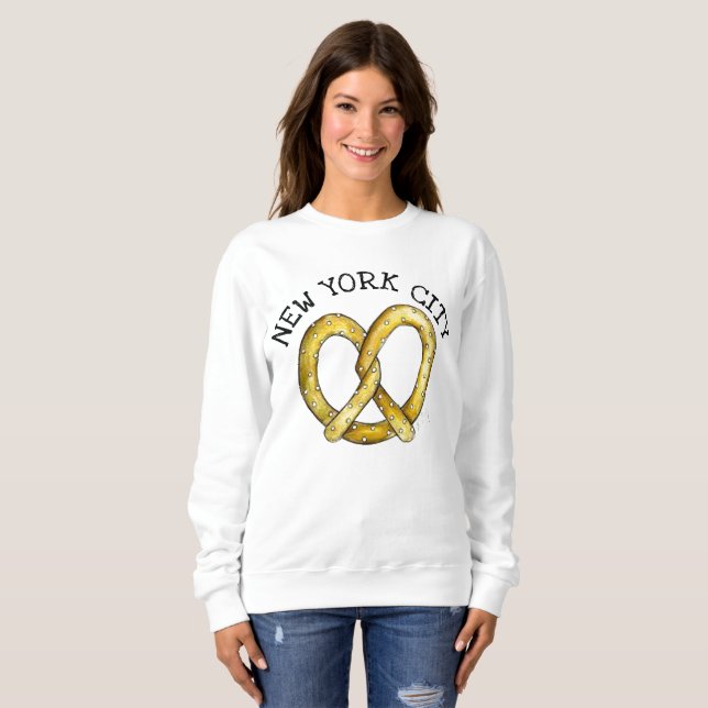 Sudadera NYC New York City Salty Soft Pretzel Foodie (Anverso completo)