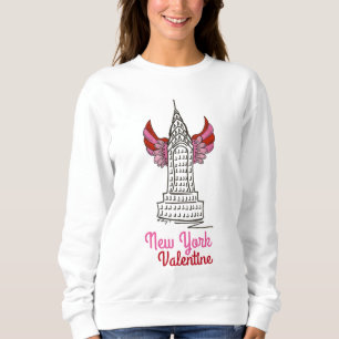 Sudadera NYC New York Valentine Skyscraper Cupid Wings