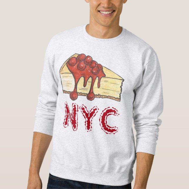 Sudadera NYC Nueva York Cherry Cheesecake Slice Sweatshirt (Anverso)