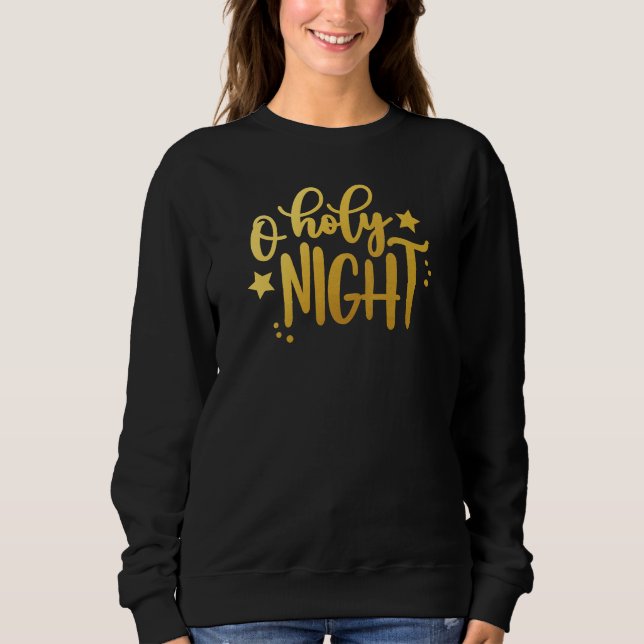 Sudadera O Navidades del Relieve metalizado dorado nocturno (Anverso)