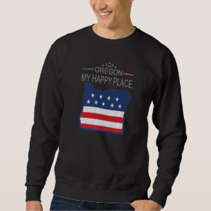 Sudadera O Oregon My Happy Place Estados Unidos Bandera Pre