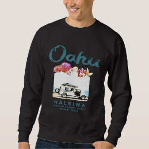 Sudadera Oahu Hawaii Vintage Surfing Hawaii Floral