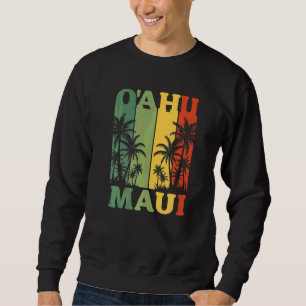 Sudadera Oahu Maui Hawaiano Retro Isla de Hawaii Playa de