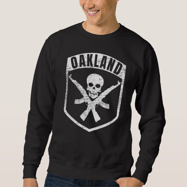 Sudadera Oakland California Skull Ak 47 Hip Hop Rap (Anverso)