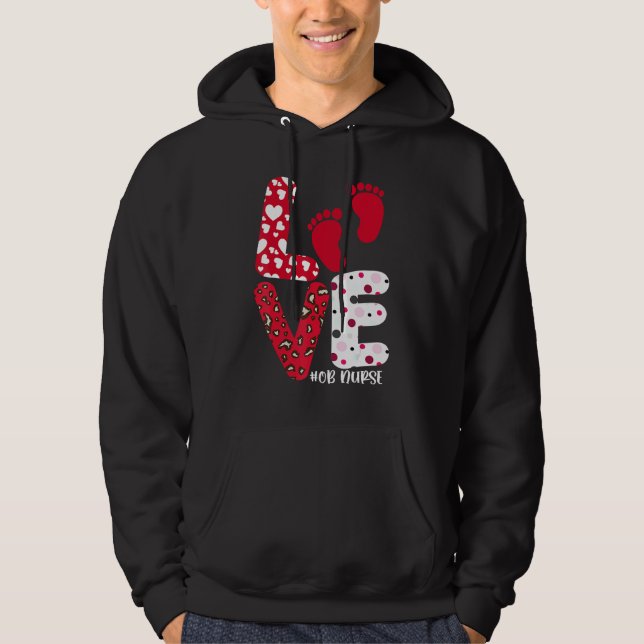 Sudadera OB Nurse Valentines Day Delivery Labor Nursing Lov (Anverso)
