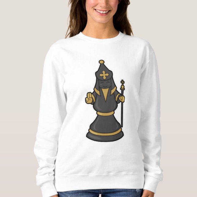 Sudadera Obispo de ajedrez con personal de ajedrez (Anverso)