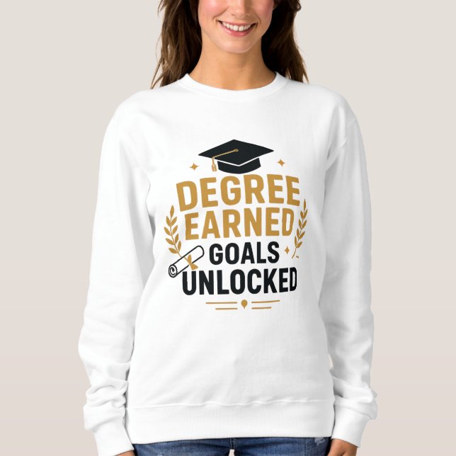 Sudadera Objetivos de Grado Obtenido Desbloqueados Graduaci (Anverso)