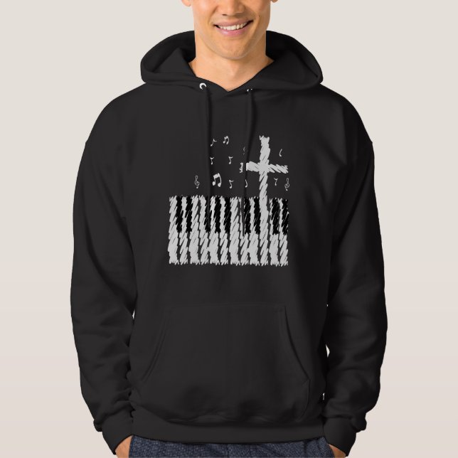 Sudadera Obra clásica cristiana de la roca del piano de la (Anverso)