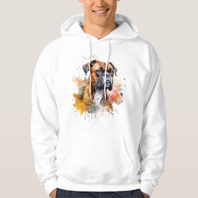 Sudadera Obra de arte de acuarela BoxerLove - Raza de canin (Anverso)