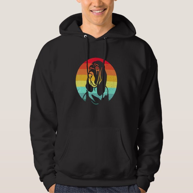 Sudadera Obra de arte retro bloodhound vintage Sunset (Anverso)