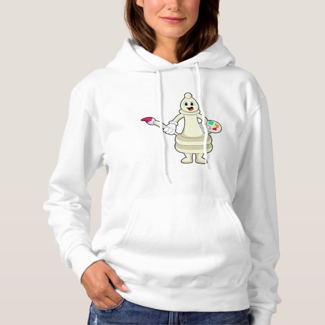 Sudadera Obsequio de ajedrez Bishop como pintador con pince (Anverso)