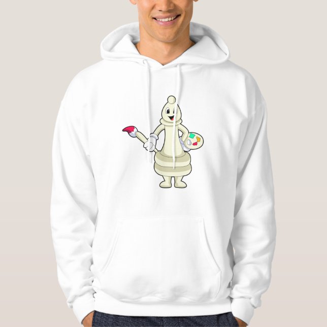 Sudadera Obsequio de ajedrez Bishop como pintador con pince (Anverso)