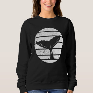 Sudadera Observador de ballenas puesta de sol retro aleta d