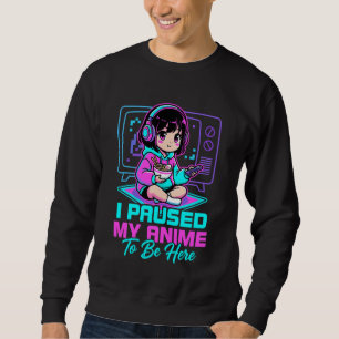 Sudadera Observador de binge de disfraz kawaii Pausé mi ani