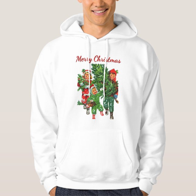 Sudadera Obteniendo el árbol de Navidad (Anverso)