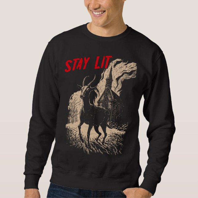 Sudadera Occult Atheist Black Phillip Burning Church Stay L (Anverso)