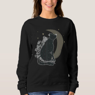 Sudadera Occult Gothic Witch Magic Black Cat Crescent Moon
