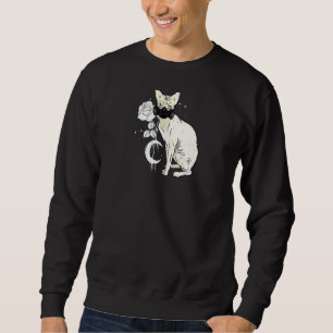 Sudadera Occult Moon Rosa Brujería Sphynx Cat Cyber