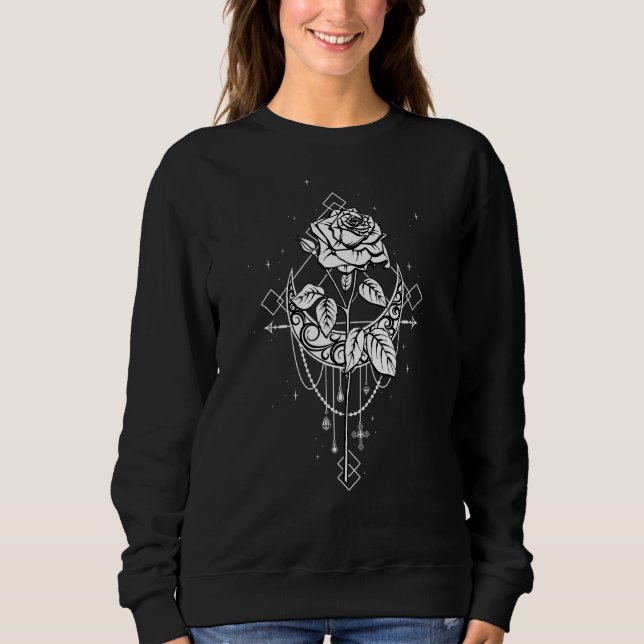 Sudadera Occult Moon Rosa Mujer Gótica Wicca (Anverso)