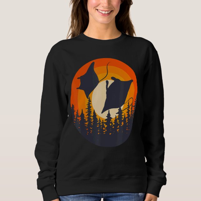 Sudadera Ocean Animal Stingray Retro Sunset Manta Ray (Anverso)