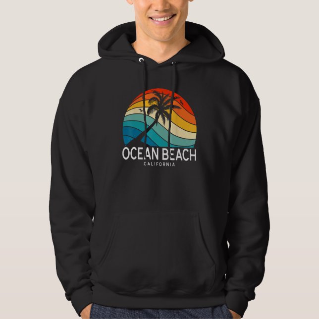 Sudadera Ocean Beach California Tropical Beach Palm Tree So (Anverso)