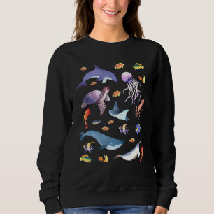 Sudadera Ocean Life Love Sea Turtle Dolphin Jellyfish Balle