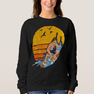 Sudadera Ocean Surfer Waves Water Sport Surfing Retro Surf