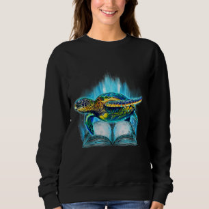 Sudadera Océano de lectura gráfica de verano de tortuga mar