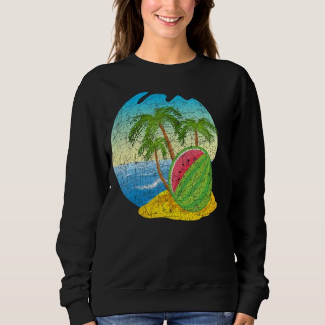Sudadera Océano Playa Palmeras Fruta Agua tropical de veran (Anverso)