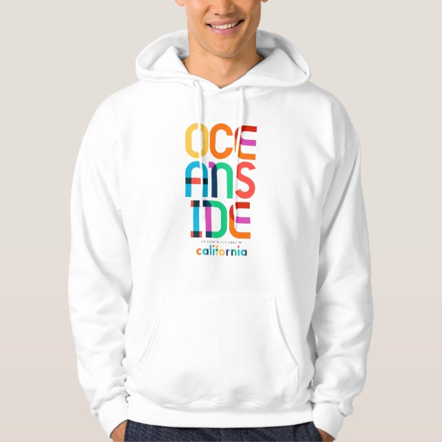 Sudadera Oceanside California Mid Century, Pop Art, (Anverso)